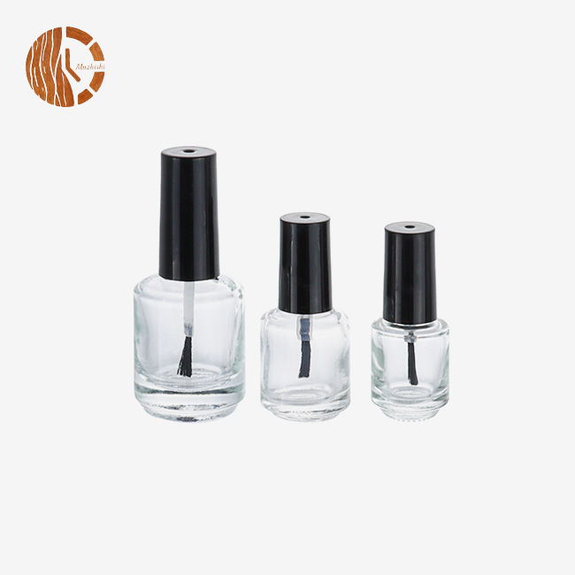 Round Shoulder Clear Glass Nail Polish Bottles